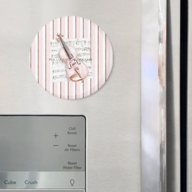 Imã Folha de Música de Violino Rosa (In Situ (Fridge))