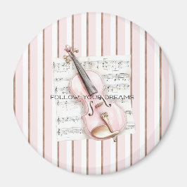Imã Folha de Música de Violino Rosa