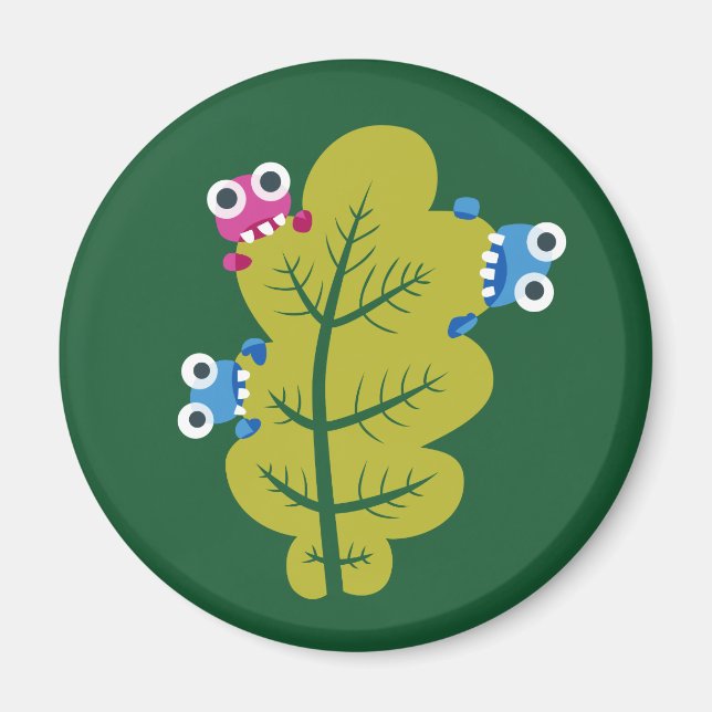 Imã Folha Gelada Comida Por Insetos De Cartoon Criança (Frente)