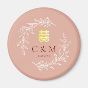Imã Folha rosa poeirenta do Boho do casamento chinês m