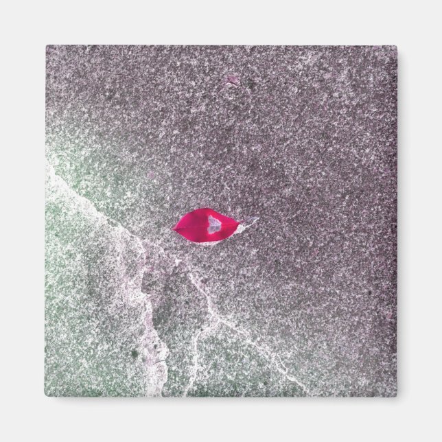 Imã Folha Vermelha com Areia Espetada (Frente)