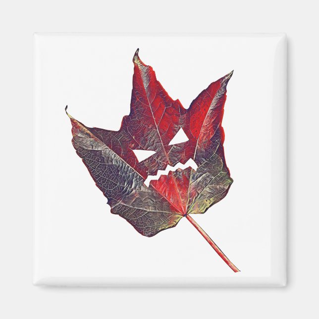 Imã Folhagem do outono de Halloween Foliage Folha de F (Frente)