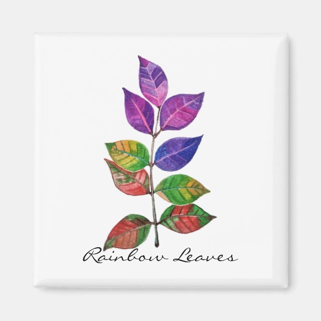 Imã Folhas arco-íris de água (Frente)