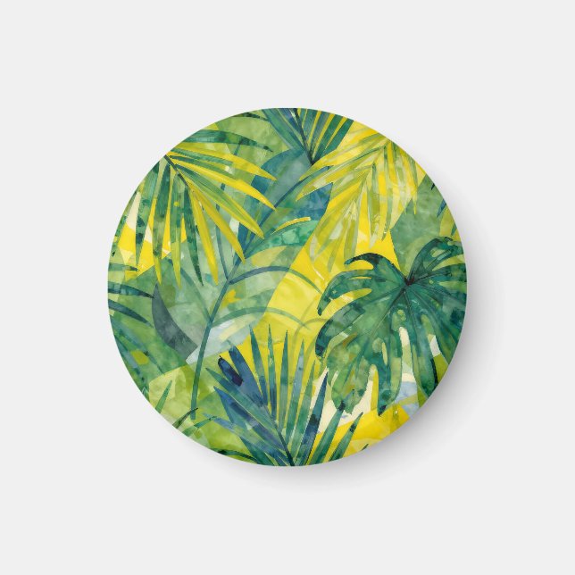 Imã Folhas da Selva Monstera Palma Tropical (Frente)