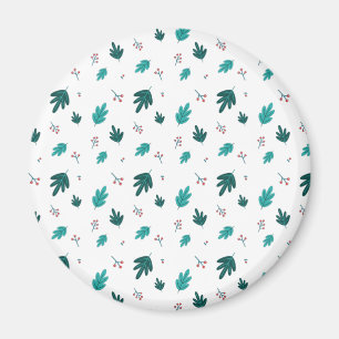 Imã Folhas de Árvore Evergreen e Berries Red Holly