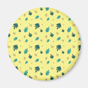 Imã Folhas de Árvore Evergreen e Berries Red Holly