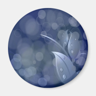 Imã Folhas de Bokeh Azul