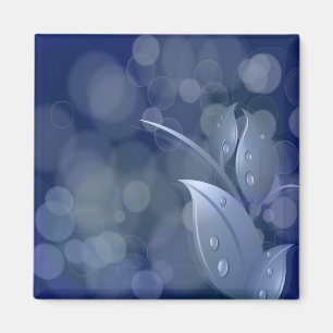 Imã Folhas de Bokeh Azul