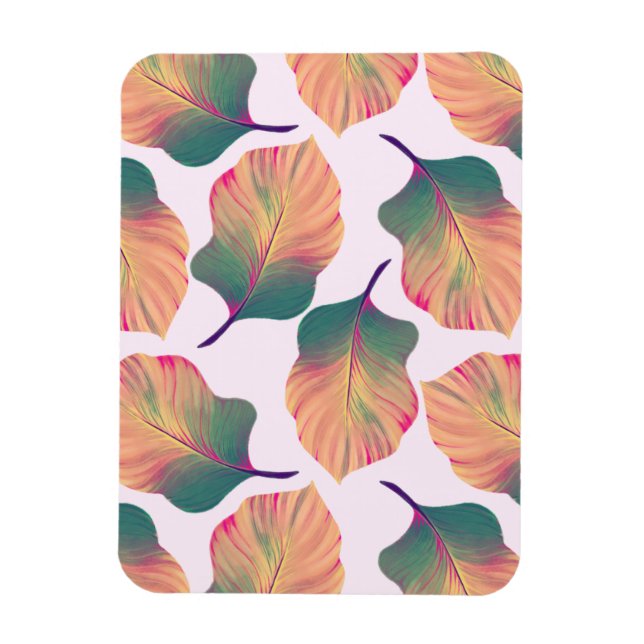 Ímã Folhas de Canna Tropicanna em Pastel (Vertical)