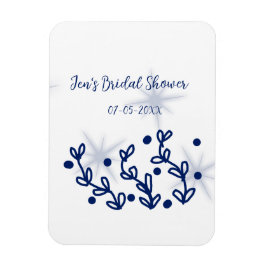 Ímã Folhas de estrelas azuis luxo real chá de noiva 