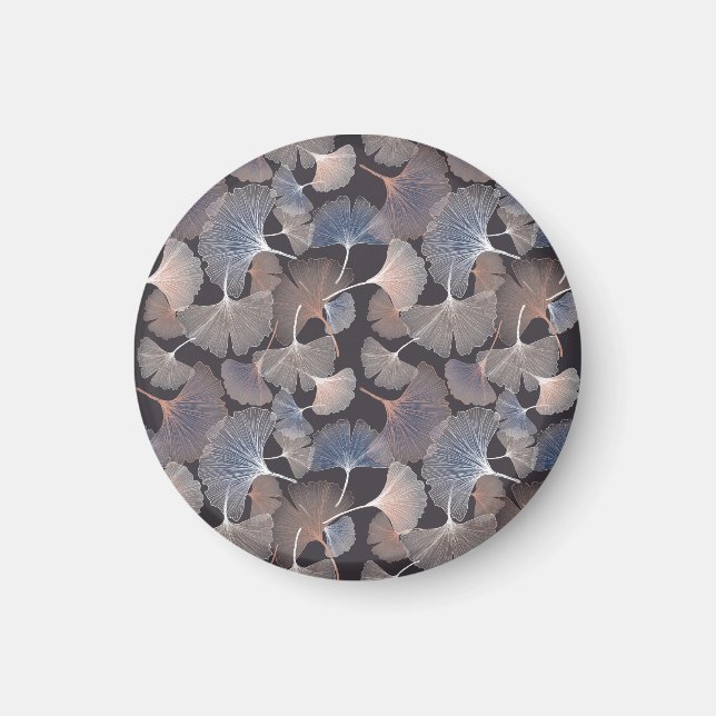 Imã Folhas de Ginkgo: padrão natural elegante. (Frente)
