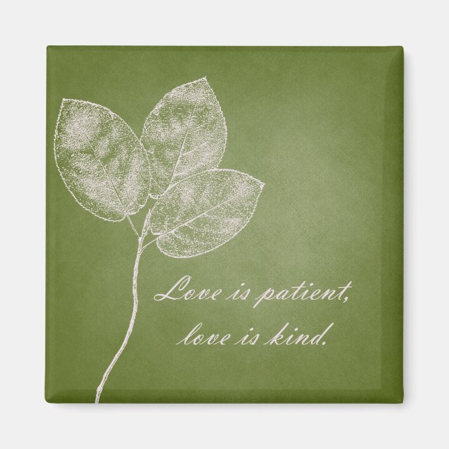 Imã Folhas de Grunge Verde (Frente)