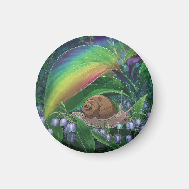 Imã Folhas de hyacinth e caracol coloridas (Frente)