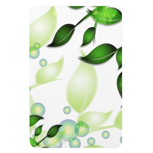 Ímã Folhas de jardim frescas em branco (Vertical)