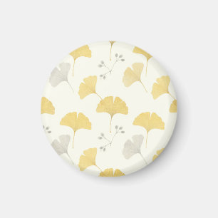 Imã Folhas de Leque de Ginkgo Amarelo se Repetindo