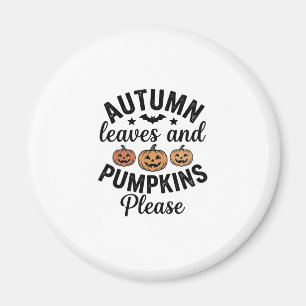 Imã Folhas de Outono Abóboras Por Favor Halloween Vint