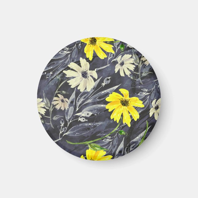 Imã Folhas de outono, bagas: padrão de aquarelas. (Frente)