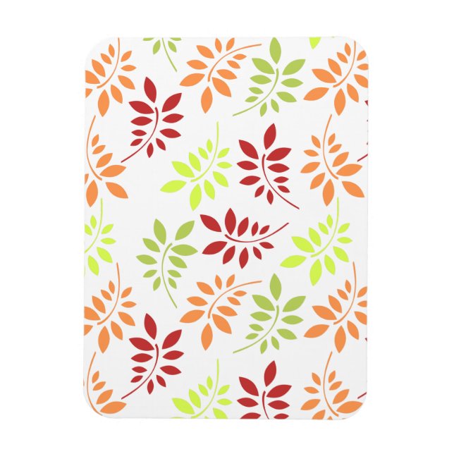 Ímã Folhas de outono coloridas em tons quentes (Vertical)