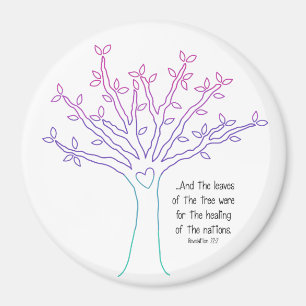 Imã Folhas do ímã da árvore (rosa/roxo do estilo)