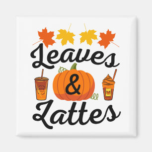 Imã Folhas E Café com Leite Outono