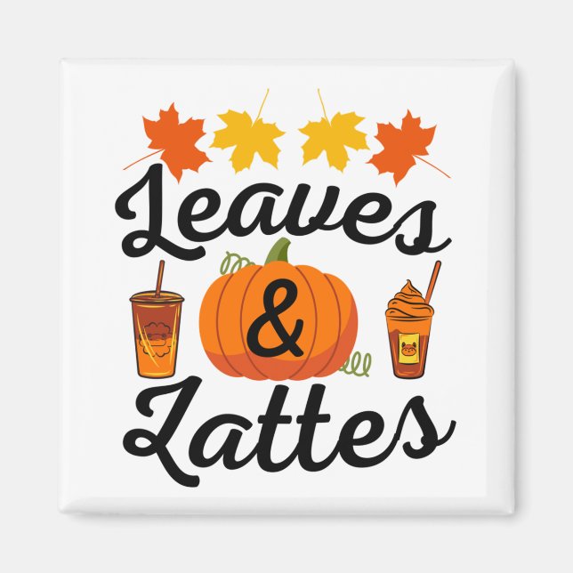Imã Folhas E Café com Leite Outono (Frente)