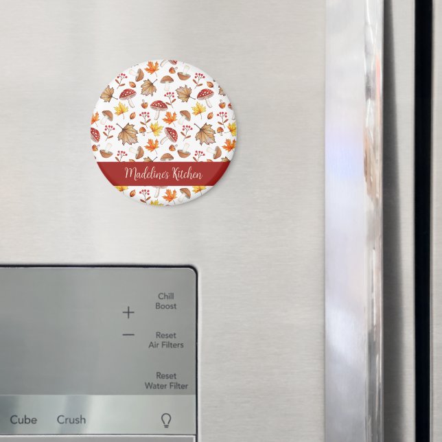 Imã Folhas e Cogumelos de cozinha personalizados (In Situ (Fridge))
