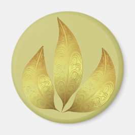 Imã Folhas ornamentais simples e agudas de ouro modern