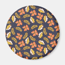 Imã Folhas Quentes de outono com Flores