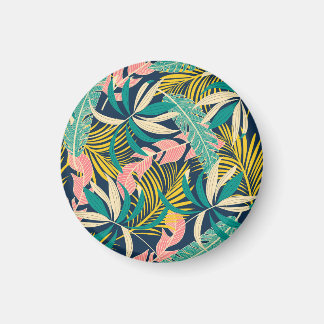 Imã Folhas tropicais coloridas: padrão de verão.