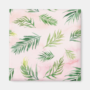 Imã Folhas tropicais da aguarela Pastel