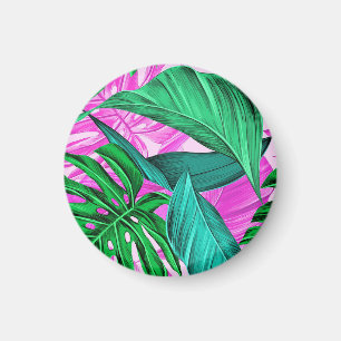 Imã Folhas tropicais fluorescentes incríveis  