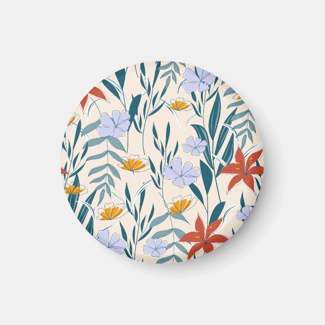 Imã Folhas Tropicais: Fundo Abstrato fascinável. (Frente)