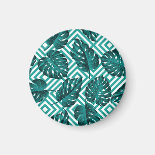Imã Folhas Tropicais: Padrão Invisível Floral.