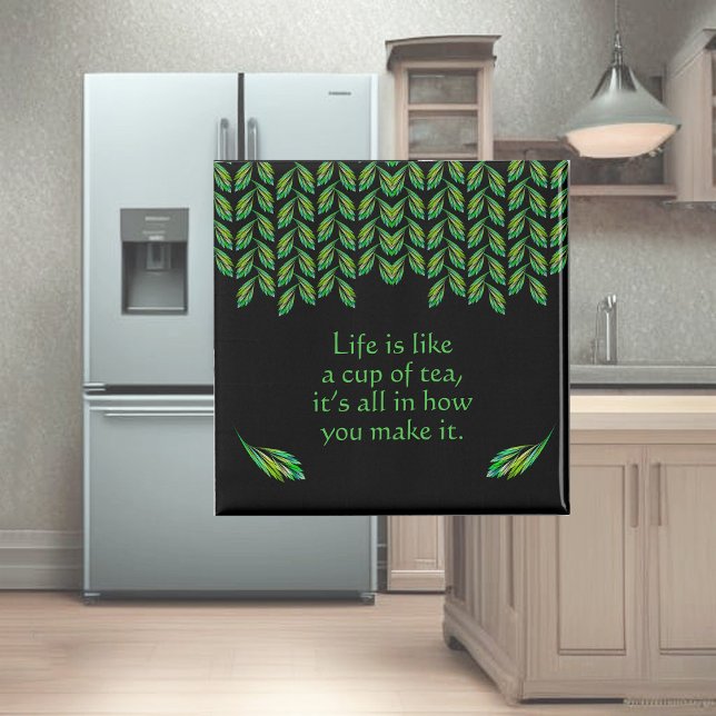 Imã Folhas verdes neon - arte fractal, irlandês dizend (Criador carregado)