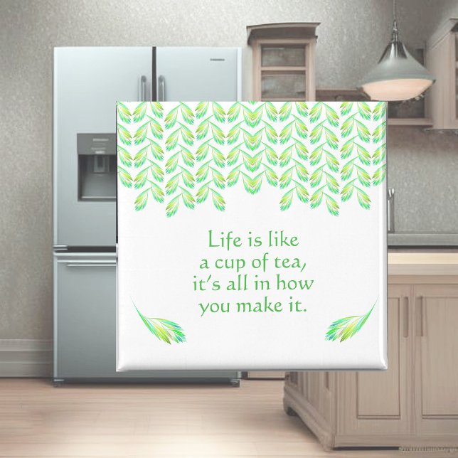 Imã Folhas verdes neon - arte fractal, irlandês dizend (Criador carregado)