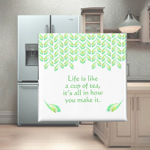 Imã Folhas verdes neon - arte fractal, irlandês dizend