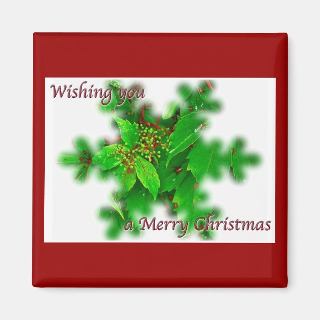 Imã Foliage Felry Christmas Magnet (Frente)