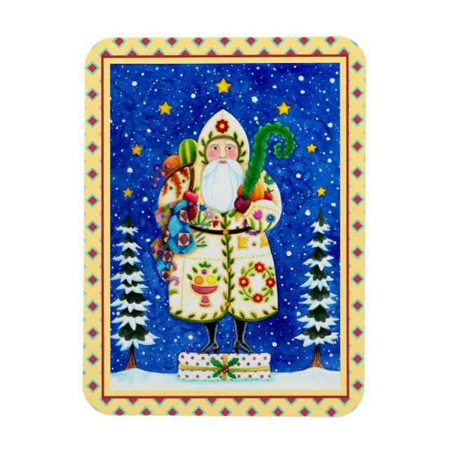 ÍMÃ FOLK ART BALTIMORE QUILT PAI NATAL HOLIDAY (Vertical)