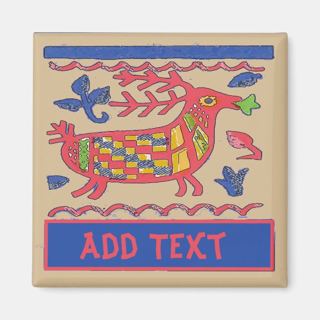Imã Folk Art Deer, Obrigados, editar texto (Frente)