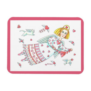 Ímã FOLK ART NAMORADOS ANGEL MAGNET *Personalizar