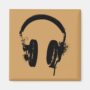 Imã Fones de Ouvido Estêncil Arco-Íris Arte Ímã