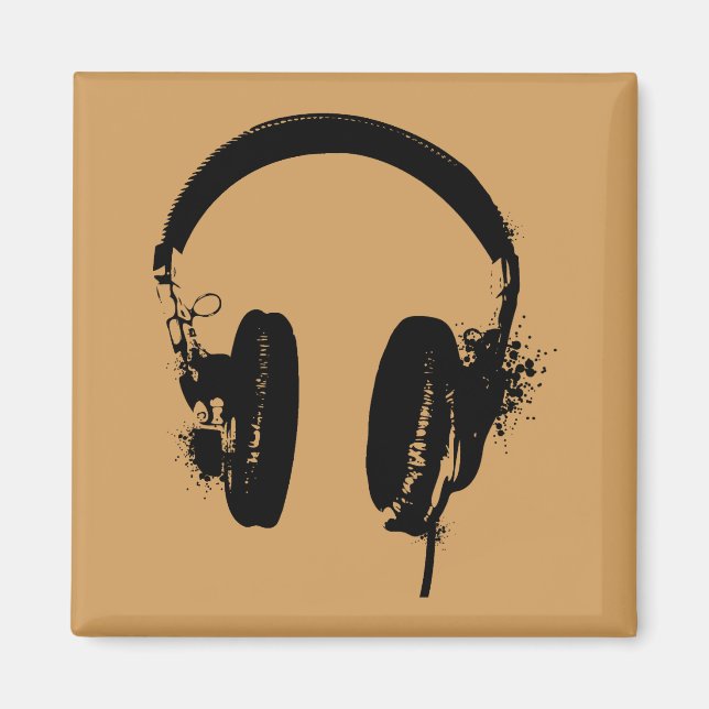 Imã Fones de Ouvido Estêncil Arco-Íris Arte Ímã (Frente)
