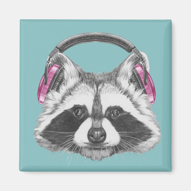 Imã Fones de ouvido Raccoon (Frente)