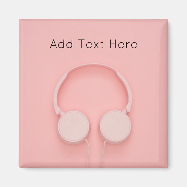 Imã Fones de ouvido rosa com fios (Frente)