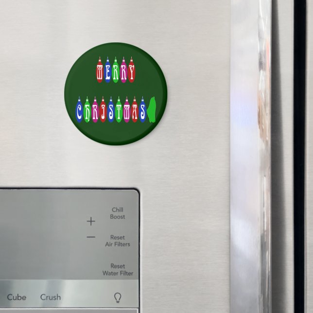 Imã Fonte Colorida de Ornamento de Natal Feliz (In Situ (Fridge))