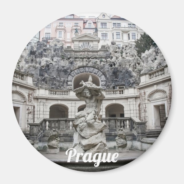 Imã Fonte com estátua de Netuno em Praga (Frente)
