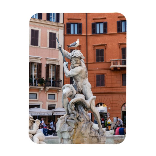 Ímã Fonte de Netuno na Piazza Navona - Roma (Vertical)