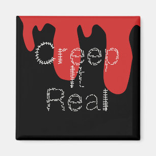 Imã Fonte Desenhada à Mão Creep it Real Sangue Hallowe