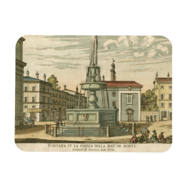 Ímã Fonte italiana na Praça da Cidade por Falda (Horizontal)