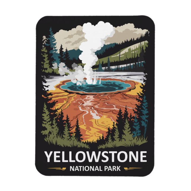 Ímã Fonte Termal do Parque Nacional de Yellowstone (Vertical)